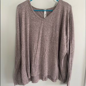 Marled Brushed V Knit Sweater
